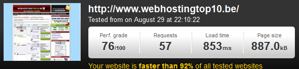 webhostingtop10 test snelheid
